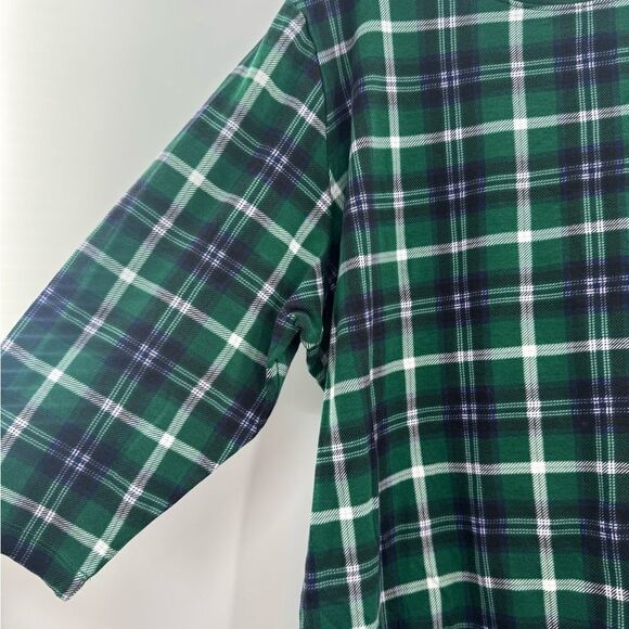 3/$20 Kim Rogers Plaid Green/Blue 3/4 Sleeve size 2X - Picture 4 of 6